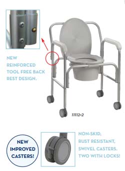 Aluminum Commode with Wheels